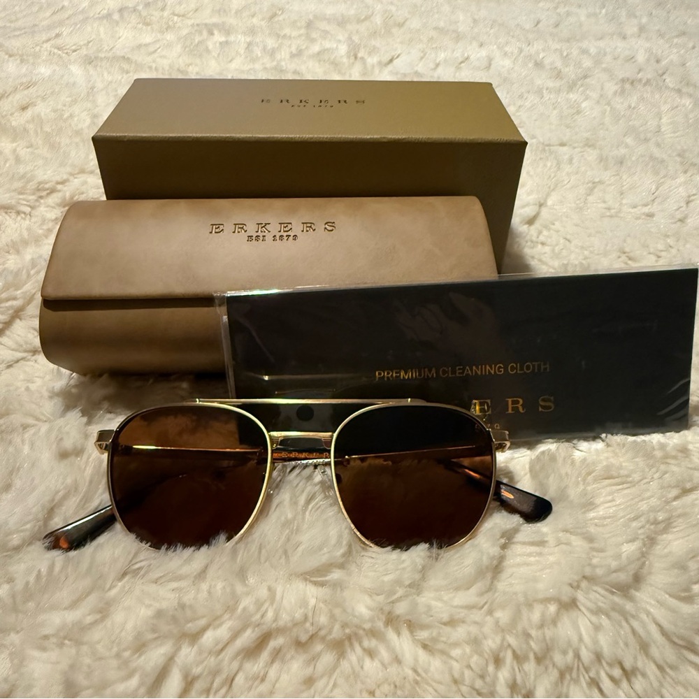 Erkers Gold and Brown Sunglasses